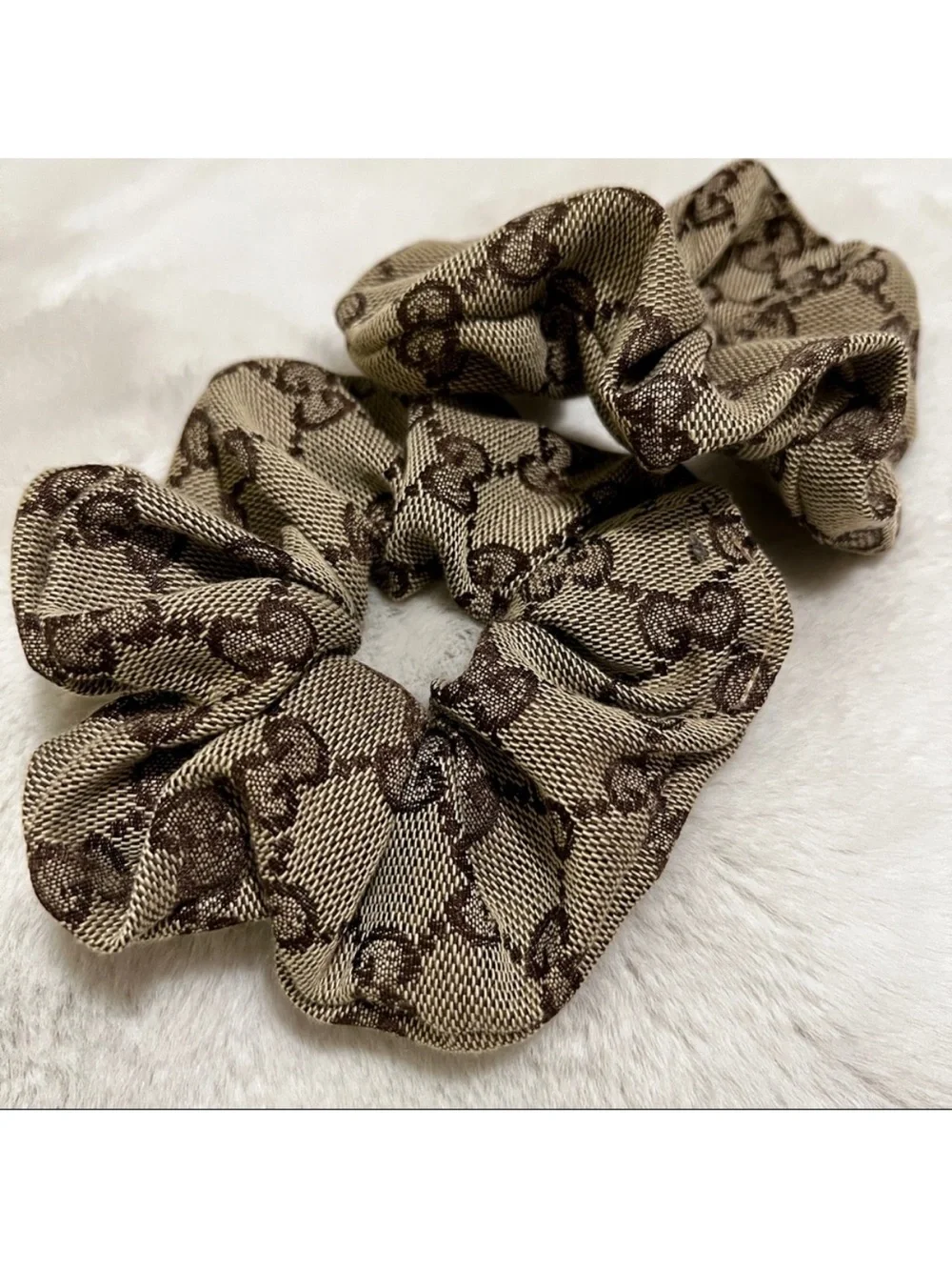 GG Monogram Luxury Hair Scrunchie 🤎